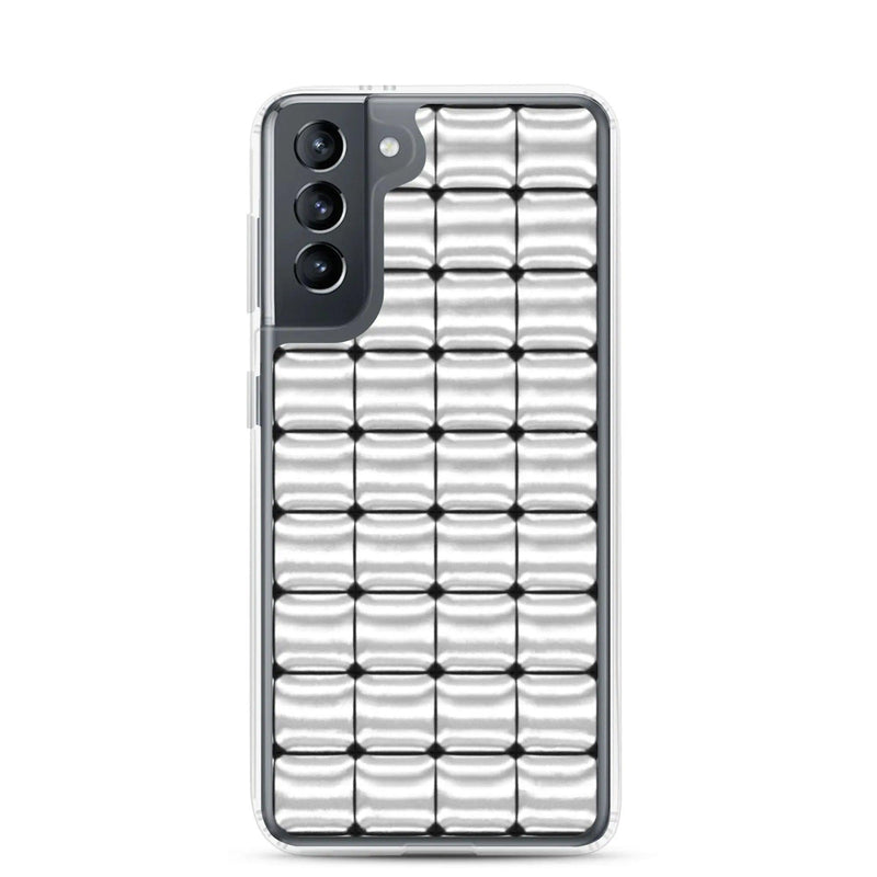 Load image into Gallery viewer, Silver Metal Cubes Flexible Clear Samsung Case Bump Resistant Corners CREATIVETECH
