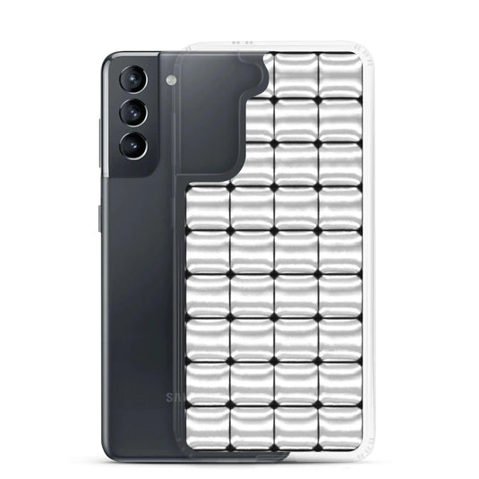 Silver Metal Cubes Flexible Clear Samsung Case Bump Resistant Corners CREATIVETECH