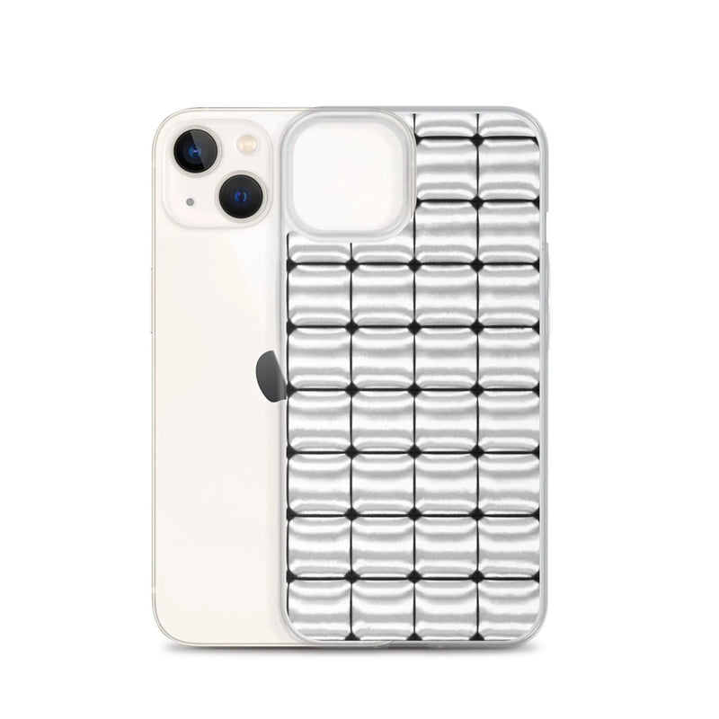 Load image into Gallery viewer, Silver Metal Cubes Flexible Clear iPhone Case Bump Resistant Corners CREATIVETECH