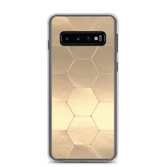 Soft Gold Honeycomb Style Flexible Clear Samsung Case Bump Resistant Corners CREATIVETECH