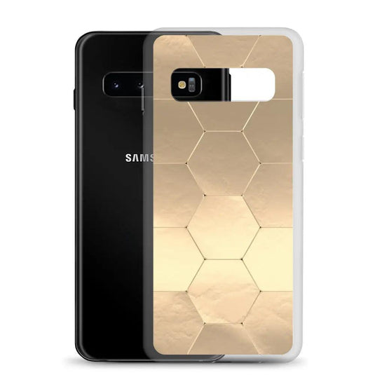 Soft Gold Honeycomb Style Flexible Clear Samsung Case Bump Resistant Corners CREATIVETECH