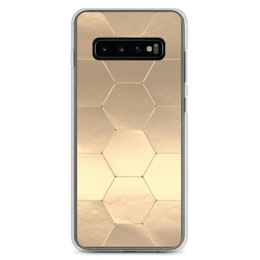 Soft Gold Honeycomb Style Flexible Clear Samsung Case Bump Resistant Corners CREATIVETECH