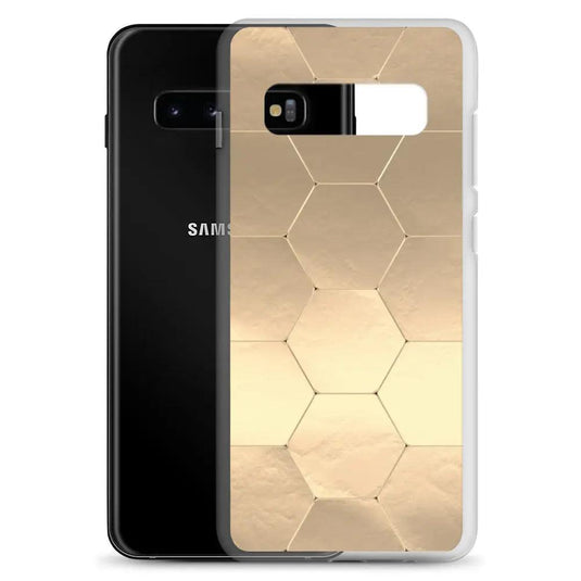 Soft Gold Honeycomb Style Flexible Clear Samsung Case Bump Resistant Corners CREATIVETECH