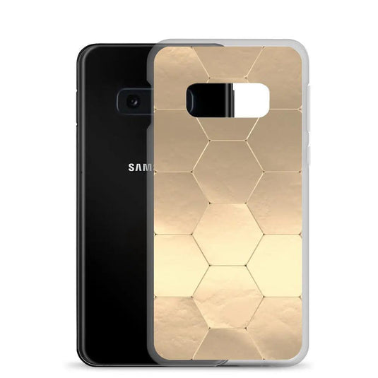 Soft Gold Honeycomb Style Flexible Clear Samsung Case Bump Resistant Corners CREATIVETECH