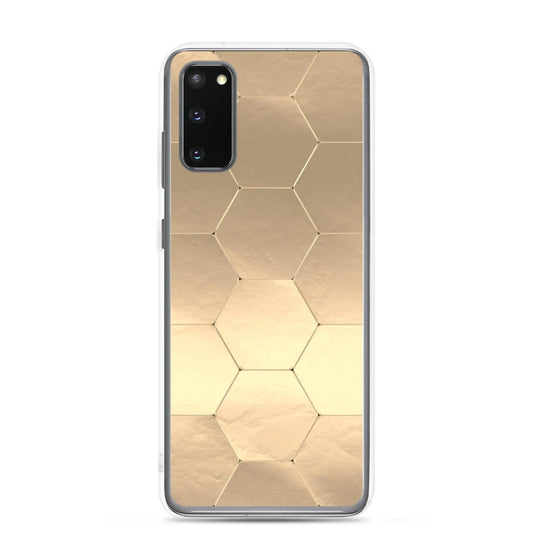 Soft Gold Honeycomb Style Flexible Clear Samsung Case Bump Resistant Corners CREATIVETECH