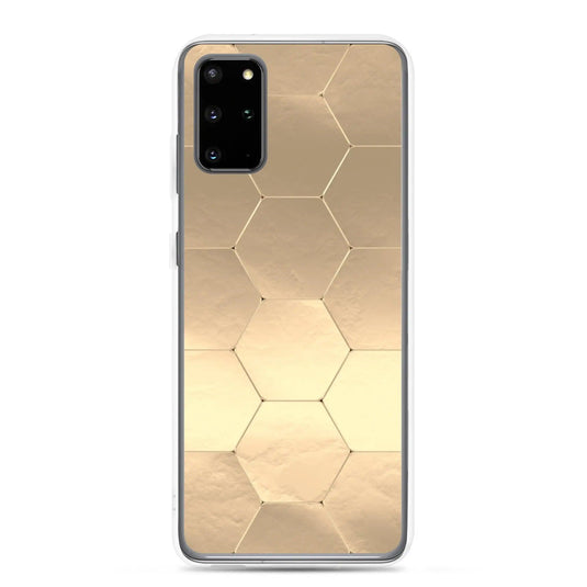 Soft Gold Honeycomb Style Flexible Clear Samsung Case Bump Resistant Corners CREATIVETECH
