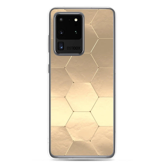 Soft Gold Honeycomb Style Flexible Clear Samsung Case Bump Resistant Corners CREATIVETECH