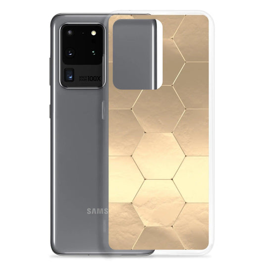 Soft Gold Honeycomb Style Flexible Clear Samsung Case Bump Resistant Corners CREATIVETECH