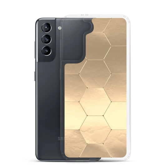 Soft Gold Honeycomb Style Flexible Clear Samsung Case Bump Resistant Corners CREATIVETECH