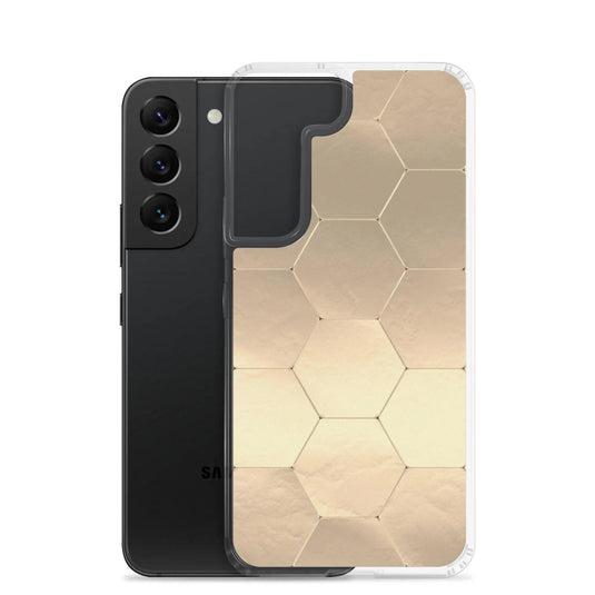 Soft Gold Honeycomb Style Flexible Clear Samsung Case Bump Resistant Corners CREATIVETECH