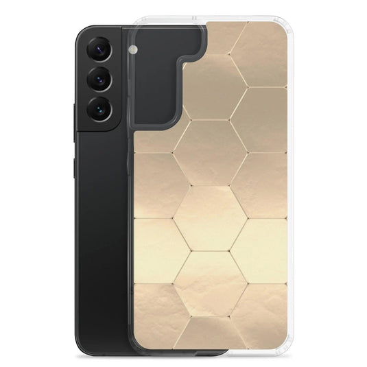 Soft Gold Honeycomb Style Flexible Clear Samsung Case Bump Resistant Corners CREATIVETECH