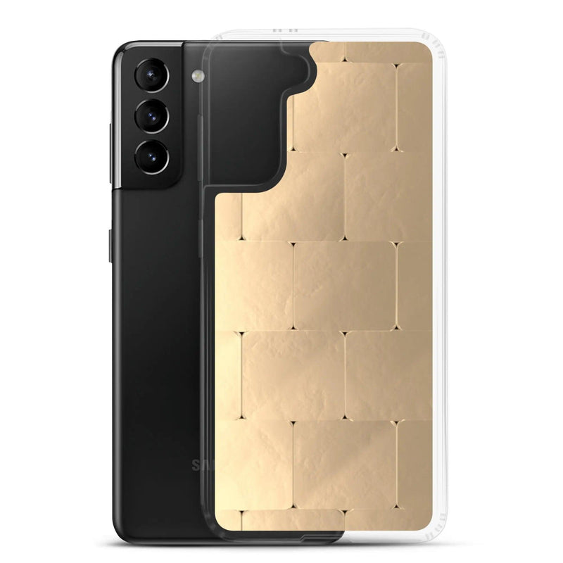 Load image into Gallery viewer, Soft Gold Metal Style Flexible Clear Samsung Case Bump Resistant Corners CREATIVETECH