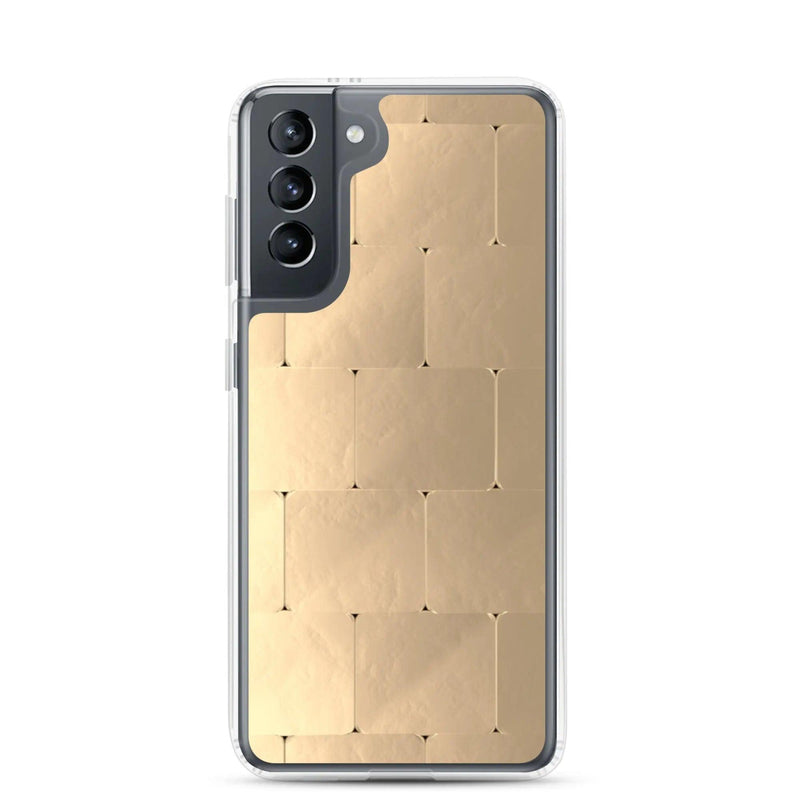 Load image into Gallery viewer, Soft Gold Metal Style Flexible Clear Samsung Case Bump Resistant Corners CREATIVETECH
