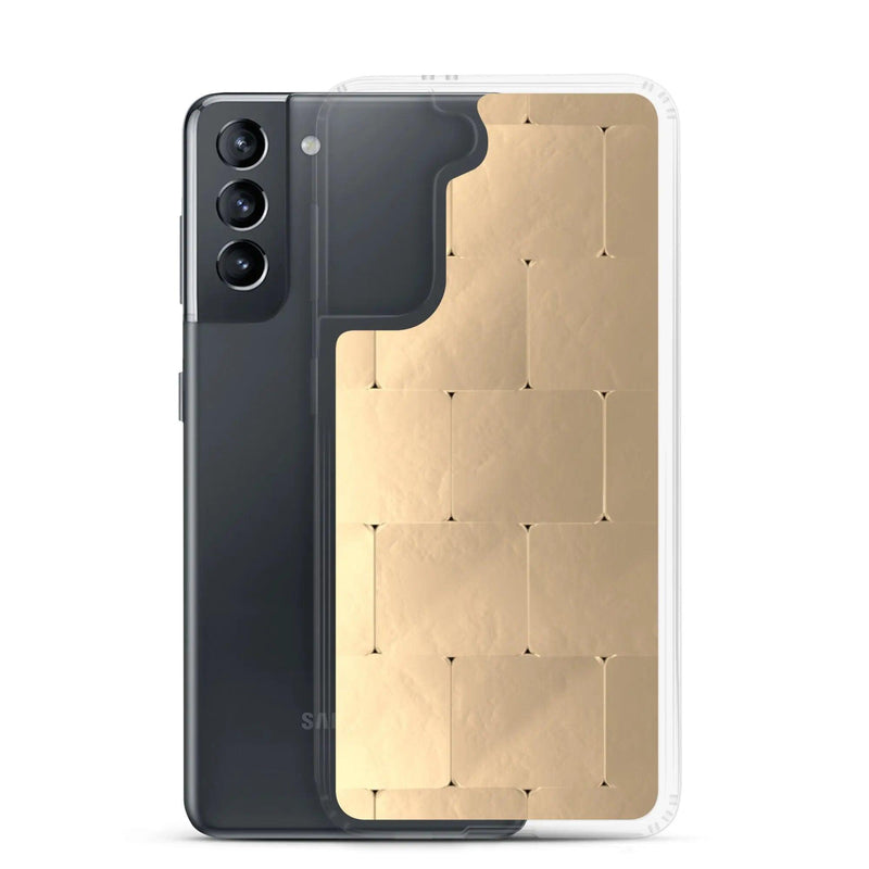 Load image into Gallery viewer, Soft Gold Metal Style Flexible Clear Samsung Case Bump Resistant Corners CREATIVETECH