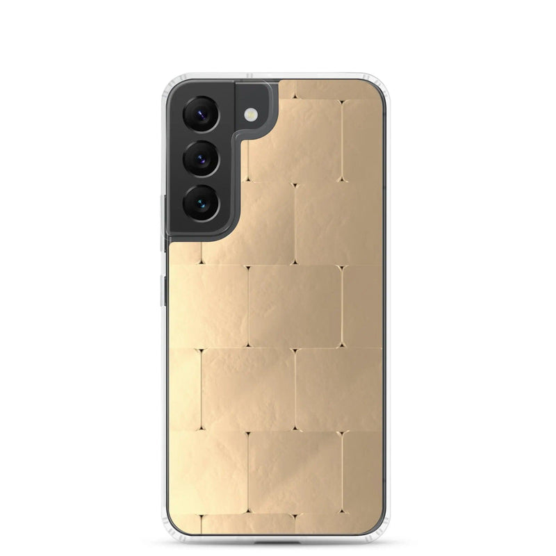 Load image into Gallery viewer, Soft Gold Metal Style Flexible Clear Samsung Case Bump Resistant Corners CREATIVETECH
