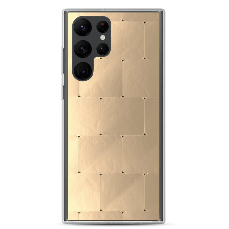 Load image into Gallery viewer, Soft Gold Metal Style Flexible Clear Samsung Case Bump Resistant Corners CREATIVETECH