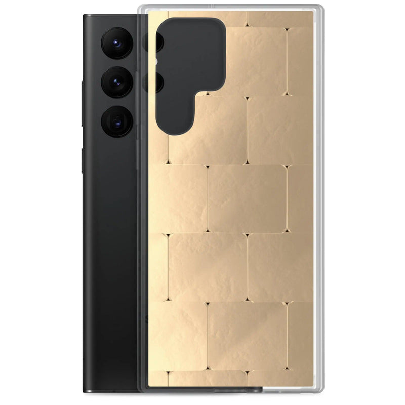 Load image into Gallery viewer, Soft Gold Metal Style Flexible Clear Samsung Case Bump Resistant Corners CREATIVETECH