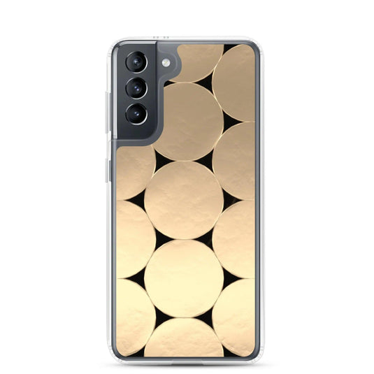 Soft Gold Round Style Flexible Clear Samsung Case Bump Resistant Corners CREATIVETECH