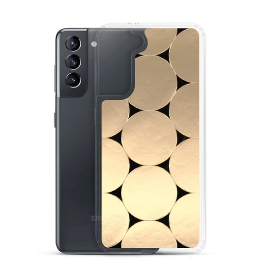 Soft Gold Round Style Flexible Clear Samsung Case Bump Resistant Corners CREATIVETECH