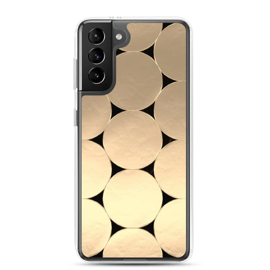 Soft Gold Round Style Flexible Clear Samsung Case Bump Resistant Corners CREATIVETECH