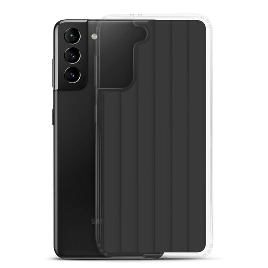 Soft Grey Black Striped Squishy Style Flexible Clear Samsung Case Bump Resistant Corners CREATIVETECH