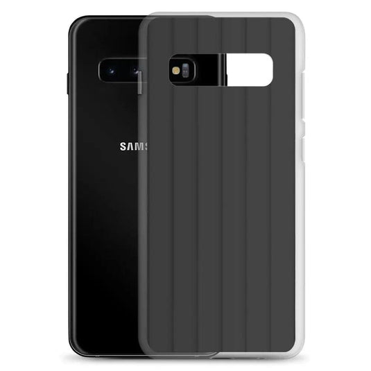 Soft Grey Black Striped Squishy Style Flexible Clear Samsung Case Bump Resistant Corners CREATIVETECH