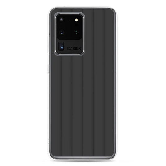 Soft Grey Black Striped Squishy Style Flexible Clear Samsung Case Bump Resistant Corners CREATIVETECH