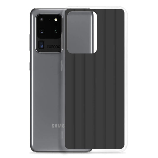 Soft Grey Black Striped Squishy Style Flexible Clear Samsung Case Bump Resistant Corners CREATIVETECH
