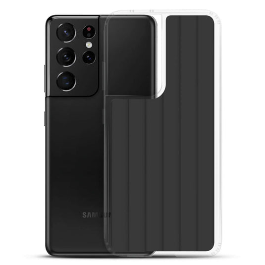 Soft Grey Black Striped Squishy Style Flexible Clear Samsung Case Bump Resistant Corners CREATIVETECH