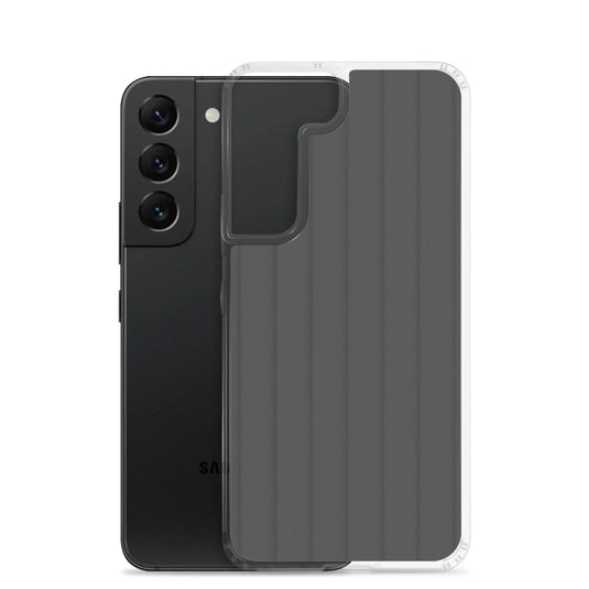 Soft Grey Black Striped Squishy Style Flexible Clear Samsung Case Bump Resistant Corners CREATIVETECH
