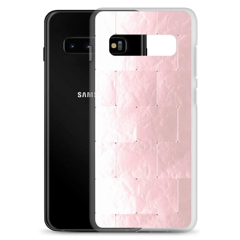 Load image into Gallery viewer, Soft Rose Gold Cubic Style Flexible Clear Samsung Case Bump Resistant Corners CREATIVETECH