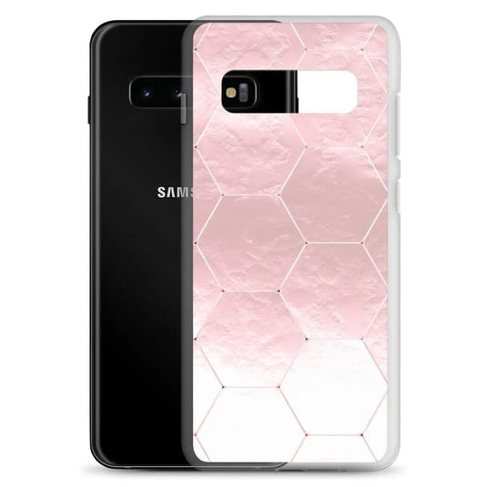 Soft Rose Gold Honeycomb Style Flexible Clear Samsung Case Bump Resistant Corners CREATIVETECH