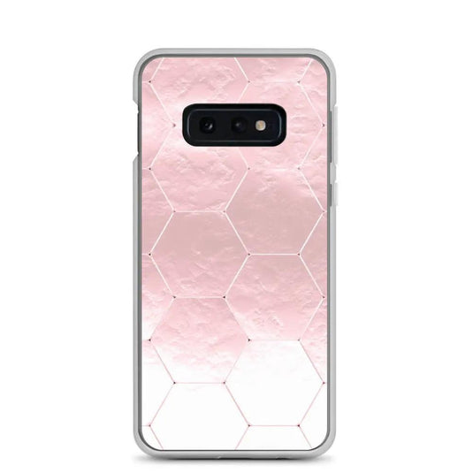 Soft Rose Gold Honeycomb Style Flexible Clear Samsung Case Bump Resistant Corners CREATIVETECH
