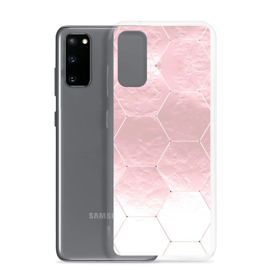 Soft Rose Gold Honeycomb Style Flexible Clear Samsung Case Bump Resistant Corners CREATIVETECH