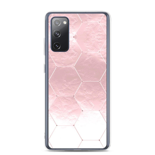 Soft Rose Gold Honeycomb Style Flexible Clear Samsung Case Bump Resistant Corners CREATIVETECH