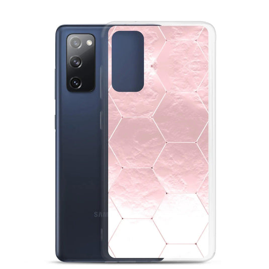 Soft Rose Gold Honeycomb Style Flexible Clear Samsung Case Bump Resistant Corners CREATIVETECH