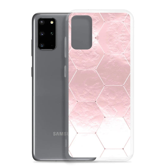 Soft Rose Gold Honeycomb Style Flexible Clear Samsung Case Bump Resistant Corners CREATIVETECH