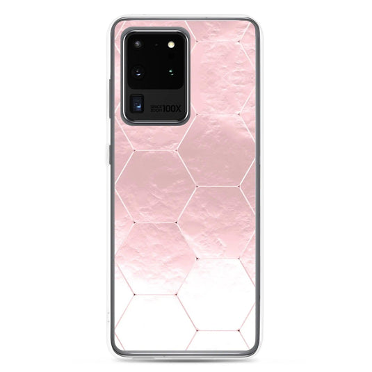 Soft Rose Gold Honeycomb Style Flexible Clear Samsung Case Bump Resistant Corners CREATIVETECH