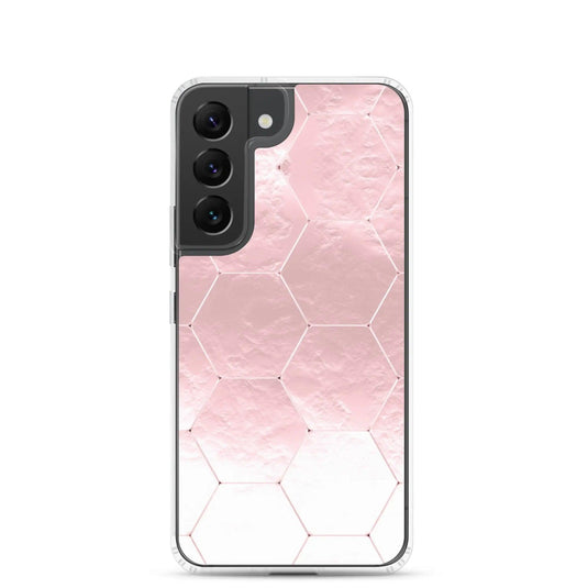 Soft Rose Gold Honeycomb Style Flexible Clear Samsung Case Bump Resistant Corners CREATIVETECH