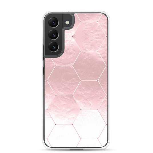 Soft Rose Gold Honeycomb Style Flexible Clear Samsung Case Bump Resistant Corners CREATIVETECH