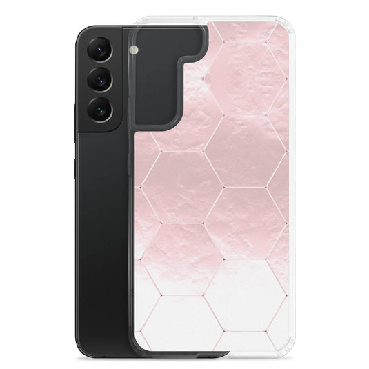 Soft Rose Gold Honeycomb Style Flexible Clear Samsung Case Bump Resistant Corners CREATIVETECH