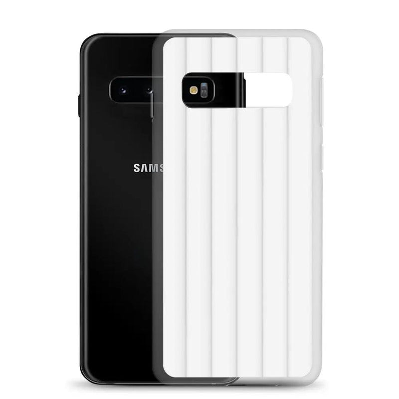 Load image into Gallery viewer, Soft White Striped Squishy Style Flexible Clear Samsung Case Bump Resistant Corners CREATIVETECH