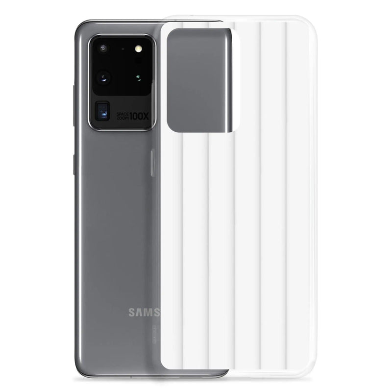 Load image into Gallery viewer, Soft White Striped Squishy Style Flexible Clear Samsung Case Bump Resistant Corners CREATIVETECH