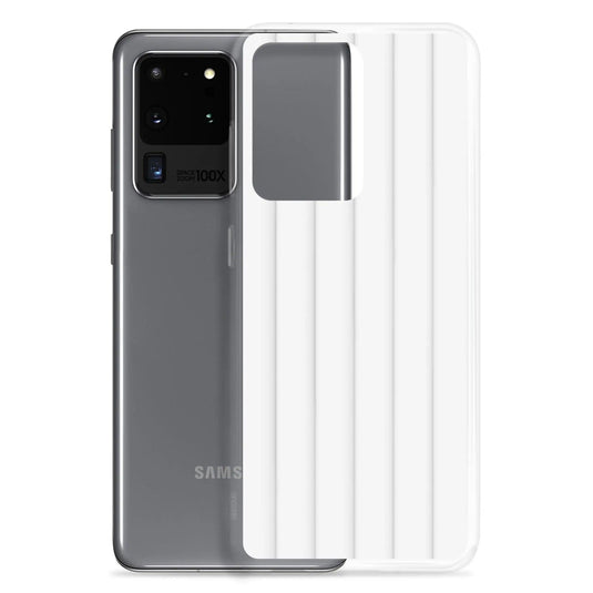 Soft White Striped Squishy Style Flexible Clear Samsung Case Bump Resistant Corners CREATIVETECH