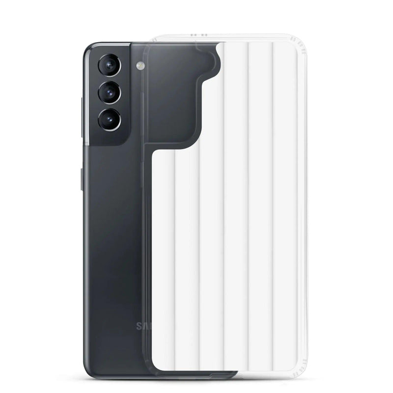 Load image into Gallery viewer, Soft White Striped Squishy Style Flexible Clear Samsung Case Bump Resistant Corners CREATIVETECH