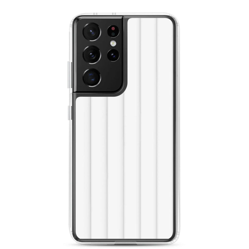 Load image into Gallery viewer, Soft White Striped Squishy Style Flexible Clear Samsung Case Bump Resistant Corners CREATIVETECH