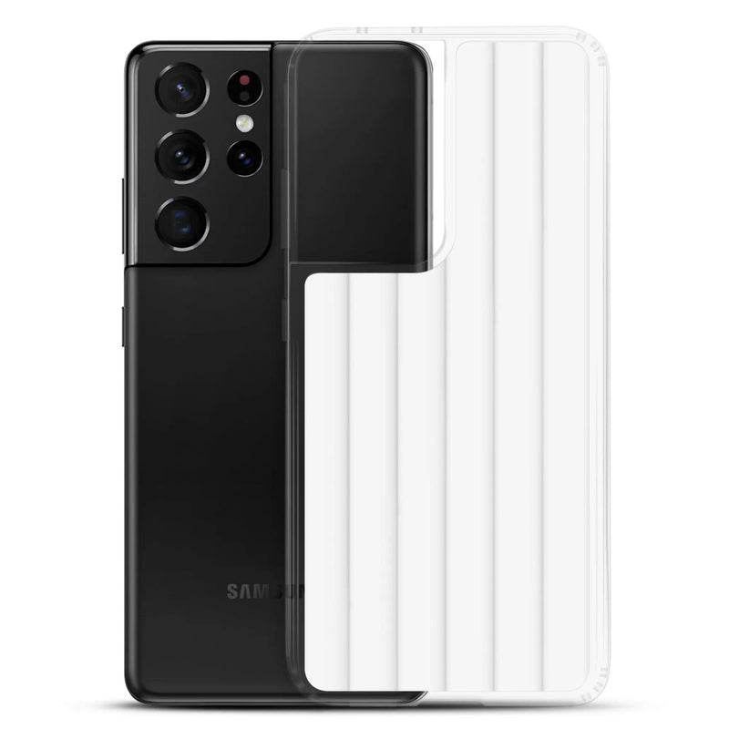 Load image into Gallery viewer, Soft White Striped Squishy Style Flexible Clear Samsung Case Bump Resistant Corners CREATIVETECH
