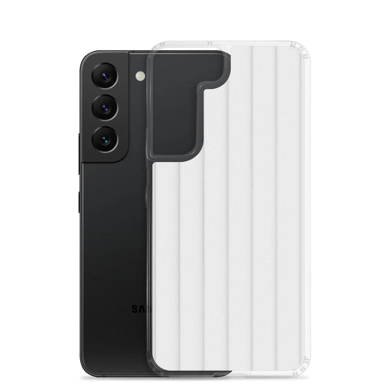 Load image into Gallery viewer, Soft White Striped Squishy Style Flexible Clear Samsung Case Bump Resistant Corners CREATIVETECH
