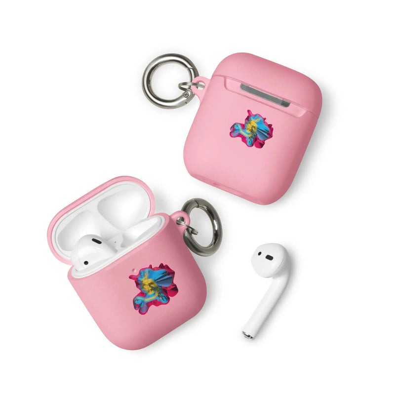 Load image into Gallery viewer, Warm Colorful Waves 2-in-1 Cool Shock Resistant Tough AirPods Case with Metal Carabiner CREATIVETECH