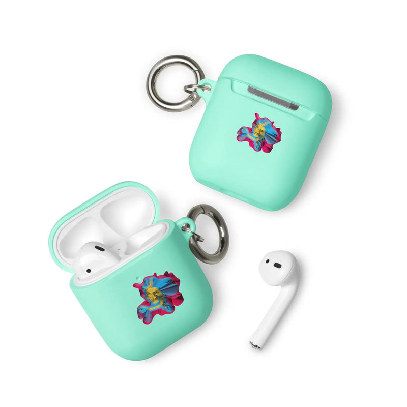 Load image into Gallery viewer, Warm Colorful Waves 2-in-1 Cool Shock Resistant Tough AirPods Case with Metal Carabiner CREATIVETECH